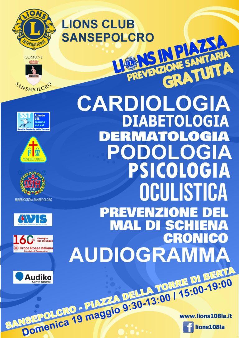 Lions in Piazza: Prevenzione Sanitaria Gratuita organizzata dal Lions Club di Sansepolcro