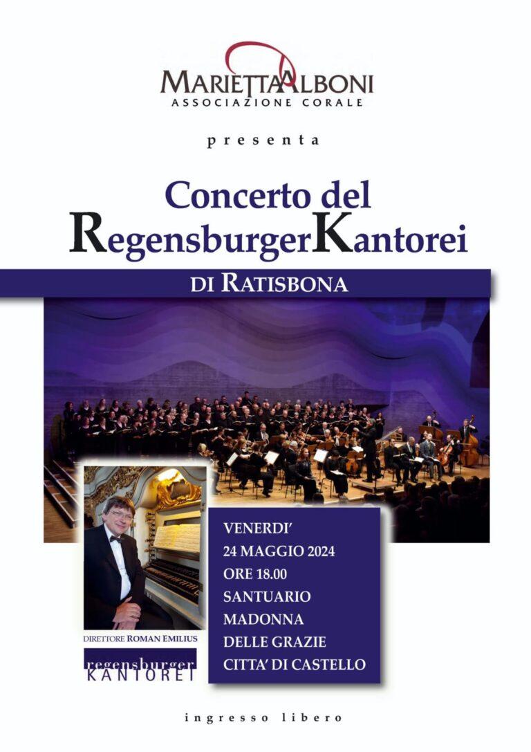 “Concerto del Regensburger Kantorei”, diretto dal M° Roman Emilius – Venerdì 24 maggio 2024 alle ore 18 Santuario della Madonna delle Grazie in Città di Castello – Ingresso libero