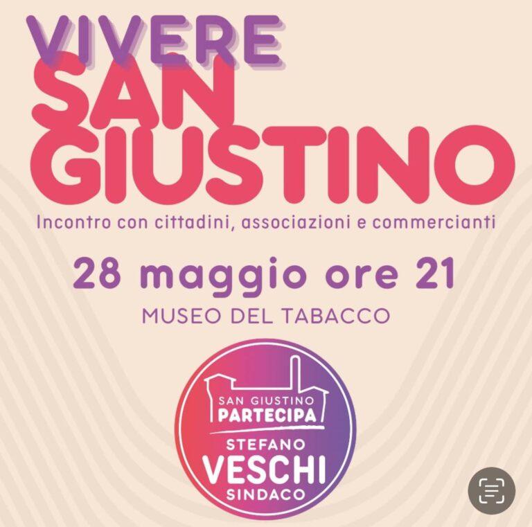 “Vivere San Giustino”, martedì 28 maggio il candidato sindaco Stefano Veschi incontra la cittadinanza
