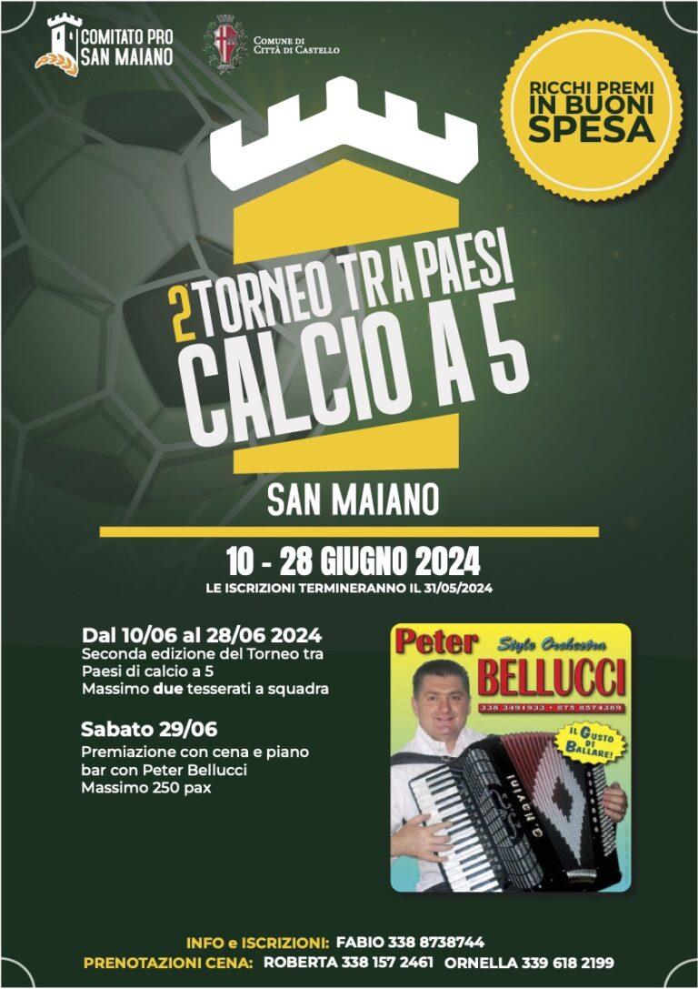 Torneo tra paesi  calcio a 5 San Maiano: domani la consegna di un assegno di 3300 euro alla famiglia della piccola Maria Gioia