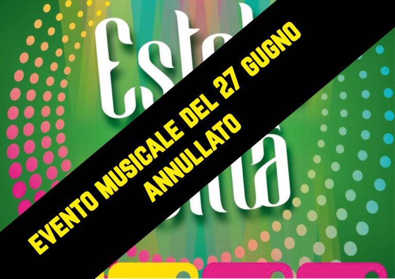 Estate in città: annullato l’evento musicale di giovedi 27 giugno a causa della tragedia che ha colpito Sofia