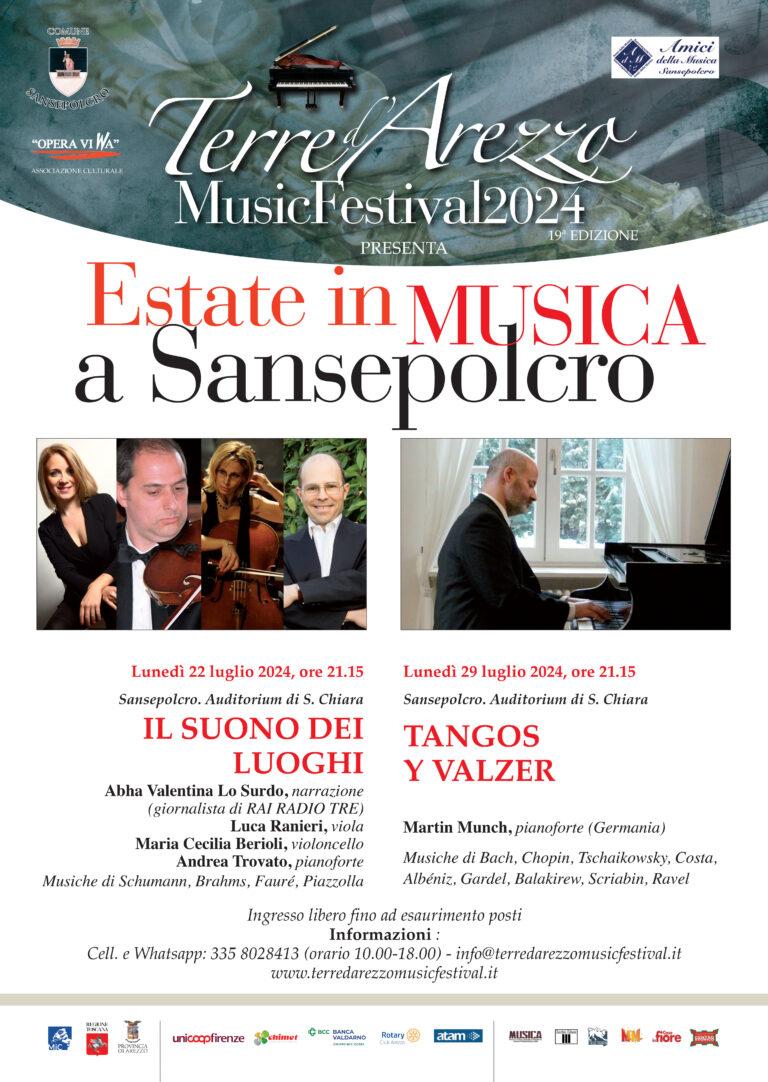 Il Festival Terre d’Arezzo ritorna per la Diciannovesima edizione. Due concerti a Sansepolcro