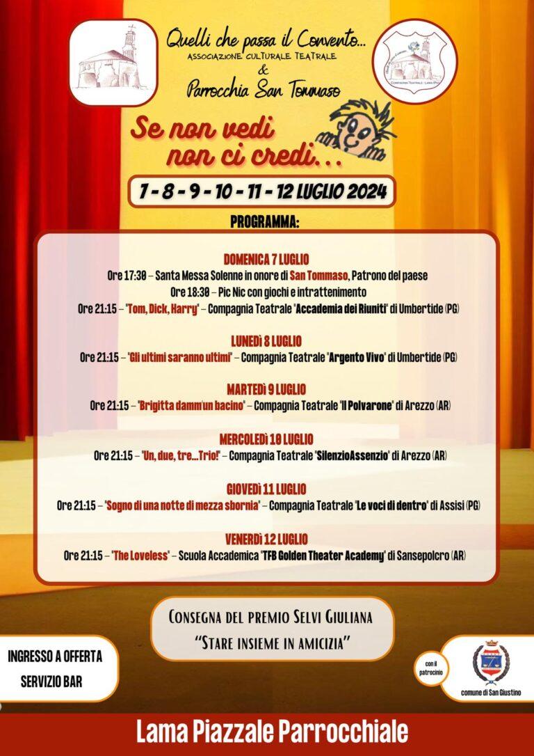 Festa di San Tommaso apostolo, domenica 7 luglio a Lama si festeggia il patrono e con messa, pic-nic e l’inizio della rassegna teatrale “Se non vedi non ci credi…”