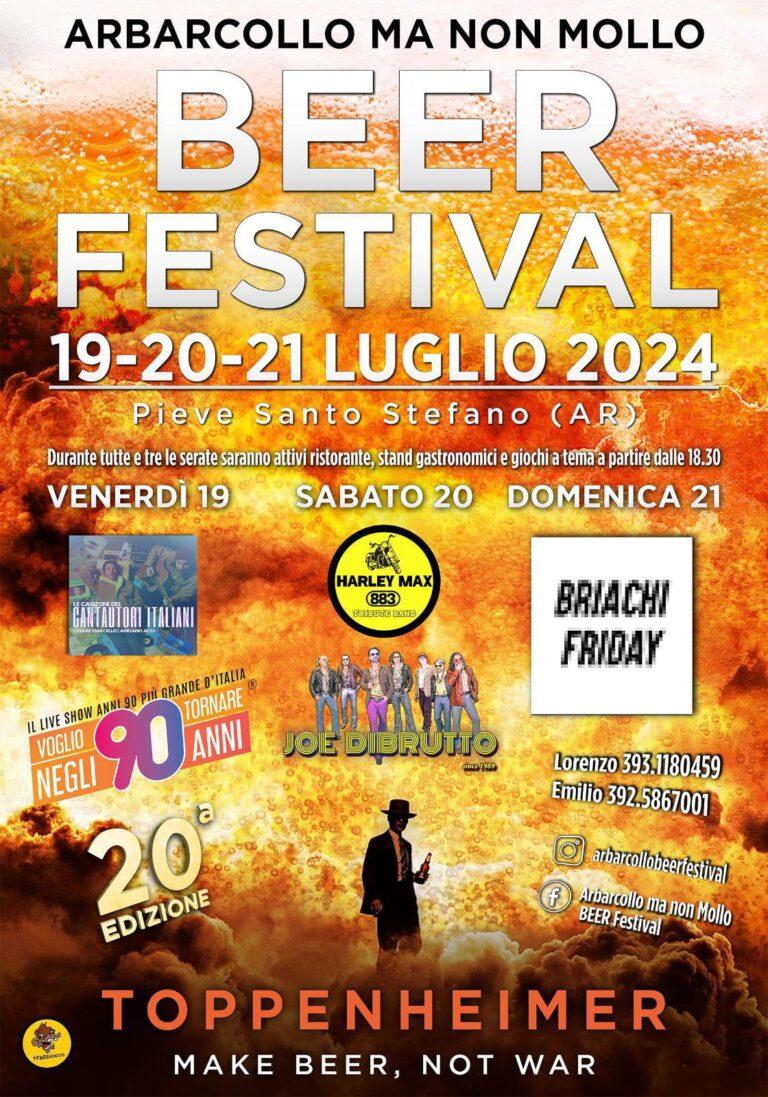Grande attesa a Pieve e in tutta la Valtiberina per la 20ma edizione di “ARBARCOLLO MA NON MOLLO BEER FESTIVAL”