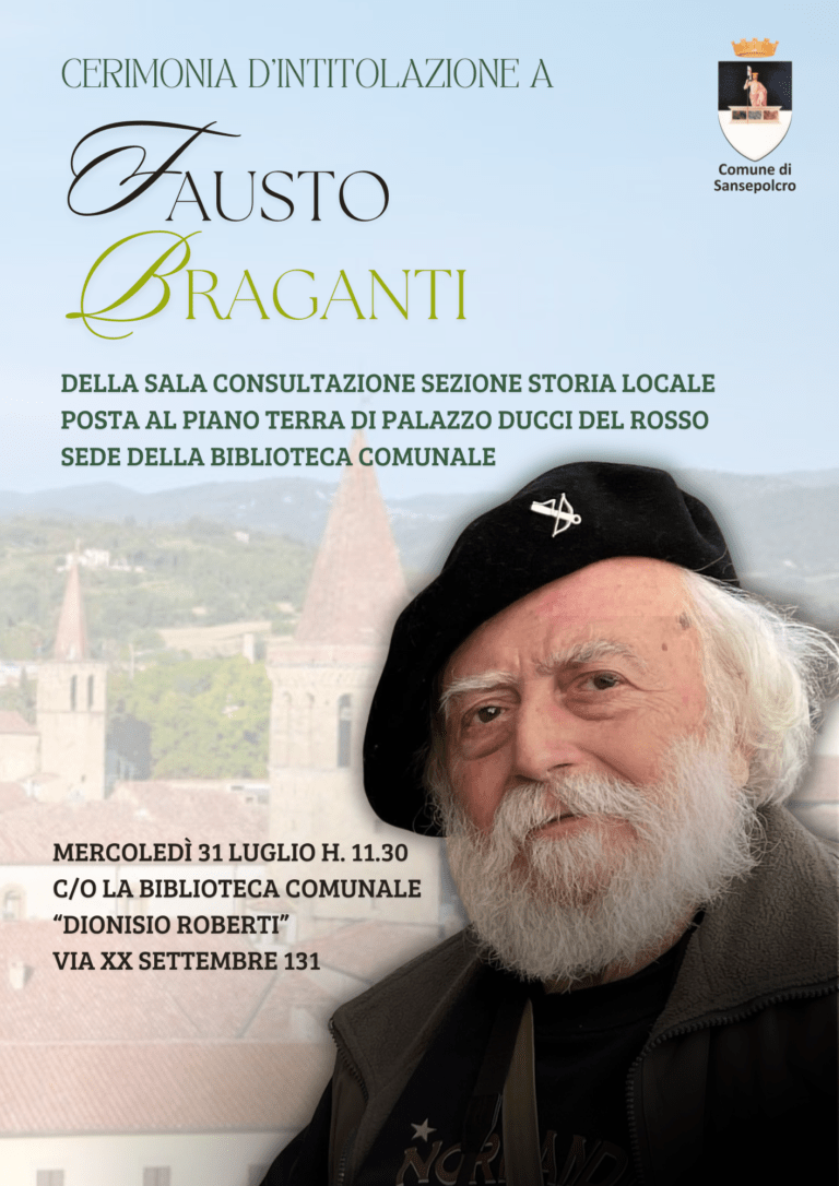 Una sala della Biblioteca comunale di Sansepolcro intitolata a Fausto Braganti