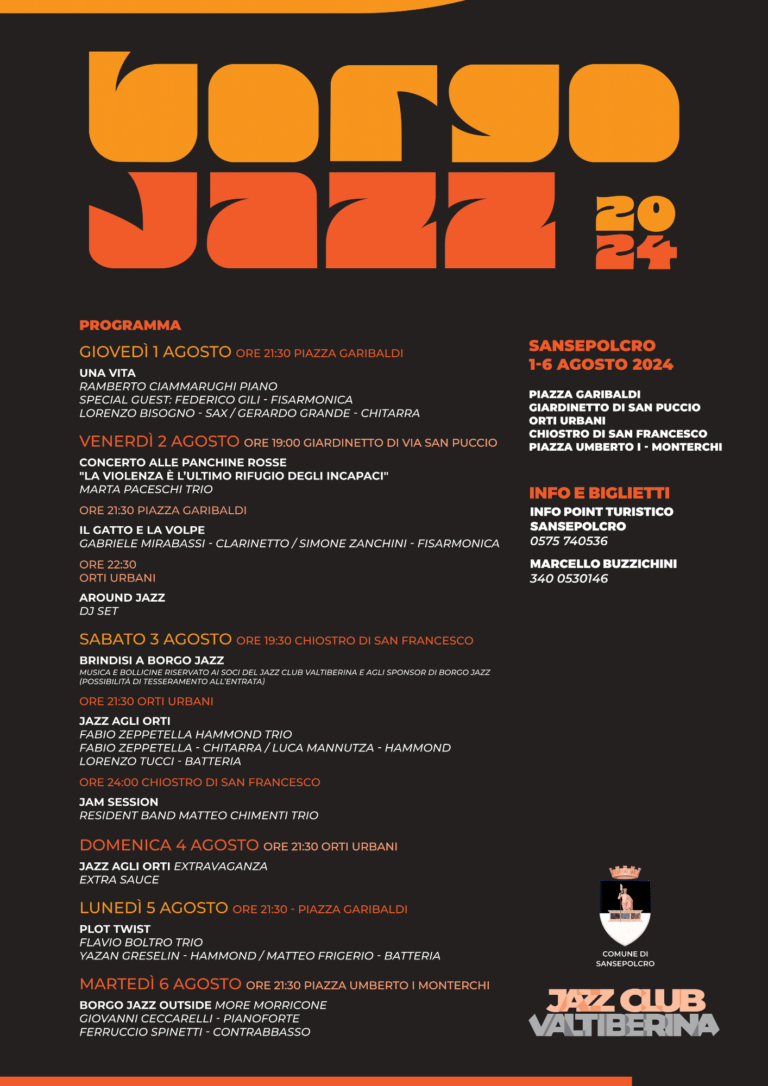 Borgo Jazz 2024: 6 giorni di grande musica a Sansepolcro