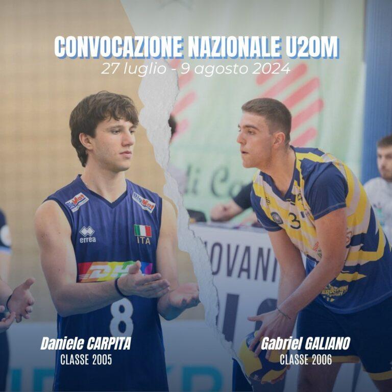 Lo schiacciatore Daniele Carpita e il centrale Gabriel Galiano della ErmGroup Altotevere fra i 18 atleti convocati per il collegiale della Nazionale Under 20 in vista dei Campionati Europei di categoria