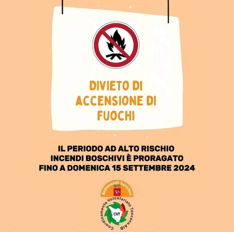Prolungamento del periodo di divieto di abbruciamento dei residui vegetali e accensione fuochi fino al 15 settembre