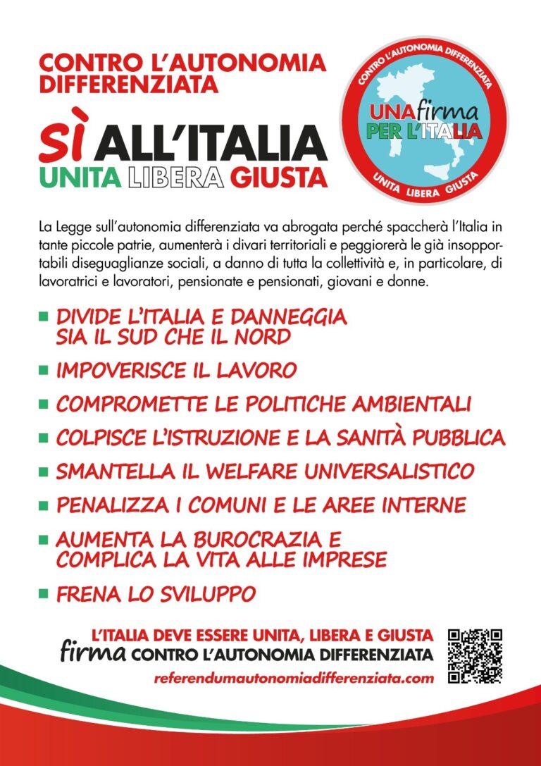 Referendum contro l’autonomia differenziata, successo per la raccolta firme in Altotevere