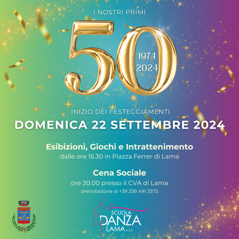 Iniziano i festeggiamenti per i 50 anni della Scuola Danza Lama