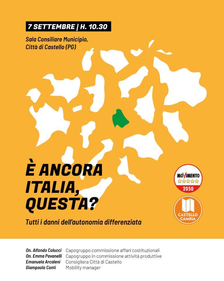 “E’ ancora Italia, questa? I danni dell’Autonomia Differenziata:  sabato 7 un incontro per informare gli umbri” Arcaleni “Questa riforma sarà assolutamente dannosa per l’Umbria