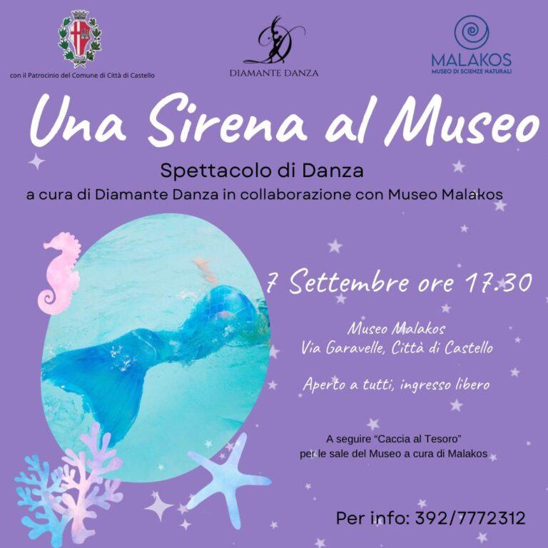 “Una Sirena al Museo”, spettacolo di danza curato di Diamante Danza, ospite al Museo Malakos sabato 7 settembre alle ore 17,30