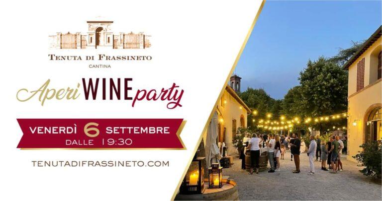 Torna “Aperiwine Party” alla Tenuta di Frassineto. Venerdì 6 settembre l’ultimo appuntamento estivo. Delizie locali, musica dal vivo e i vini della cantina vincitori del Gusto dei Guidi 2024 per chiudere in bellezza