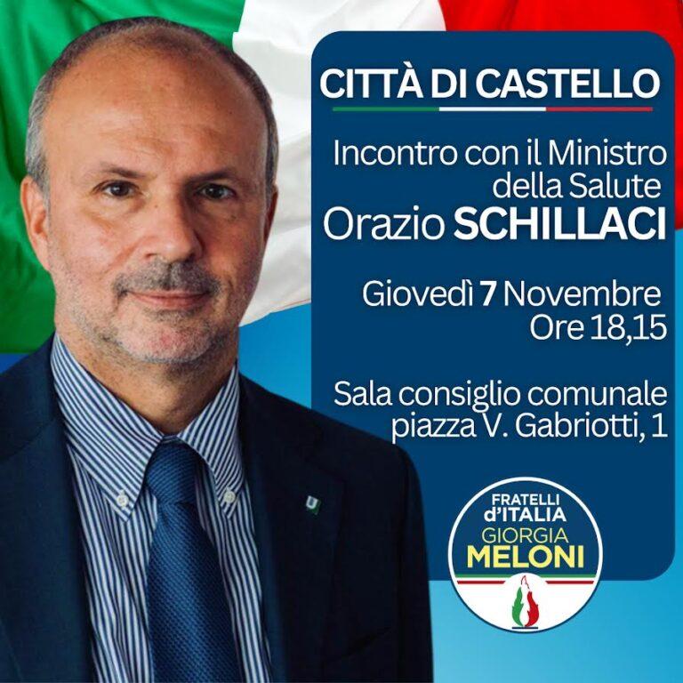 Giovedì 7 novembre il ministro Schillaci a Città di Castello