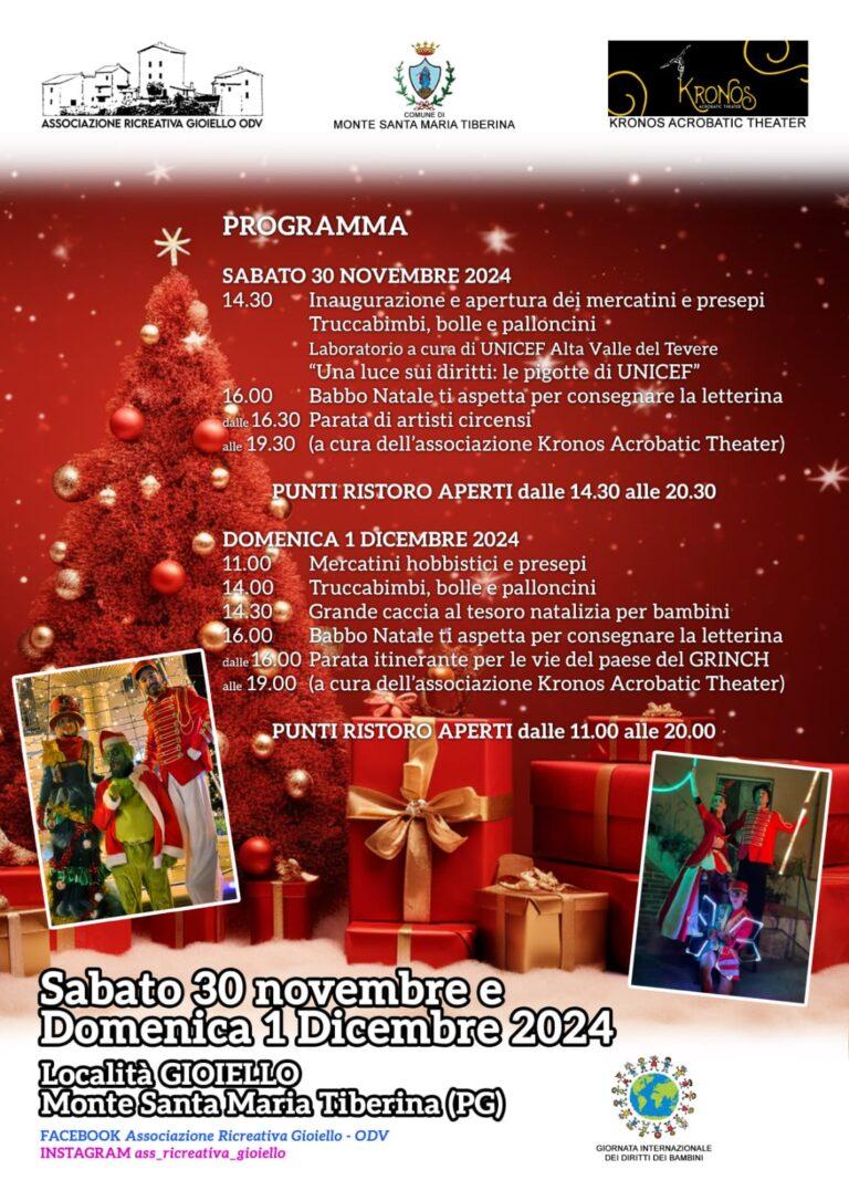“Aspettando il Natale” nella frazione Gioiello di Monte Santa Maria Tiberina un un week-end dedicato ai più piccoli
