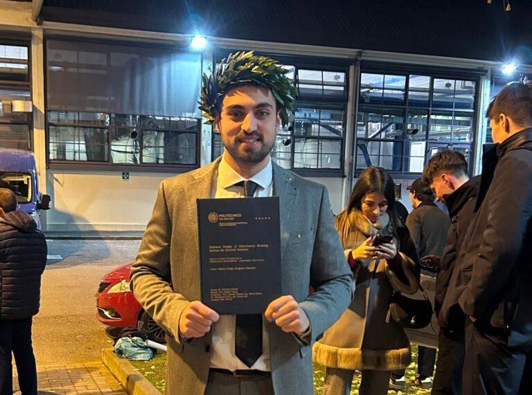 110 e Lode in Ingegneria meccanica al Politecnico di Milano per il tifernate Gregorio Giannini