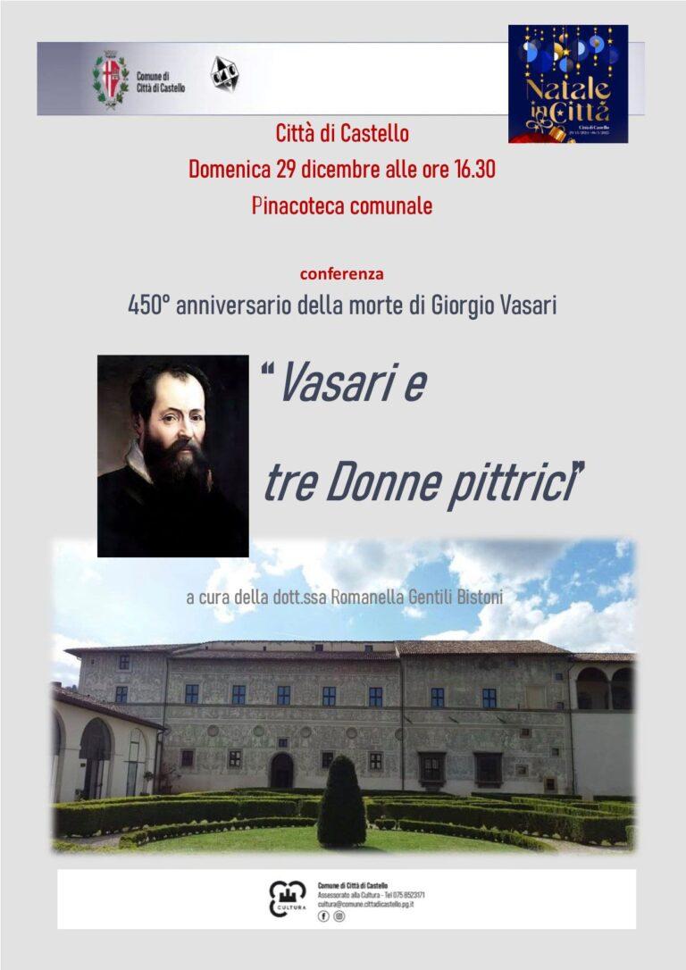 Domenica 29 dicembre in Pinacoteca Comunale conferenza dal titolo “Vasari e tre Donne pittrici” a cura di Romanella Gentili Bistoni
