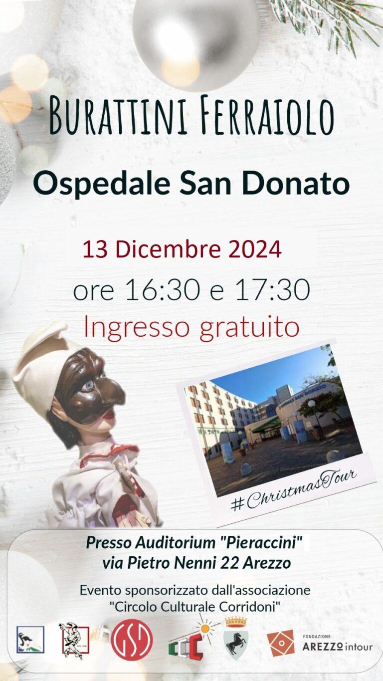 Il Circolo Culturale Corridoni porta l’arte dei burattini ai bambini ricoverati all’Ospedale San Donato di Arezzo