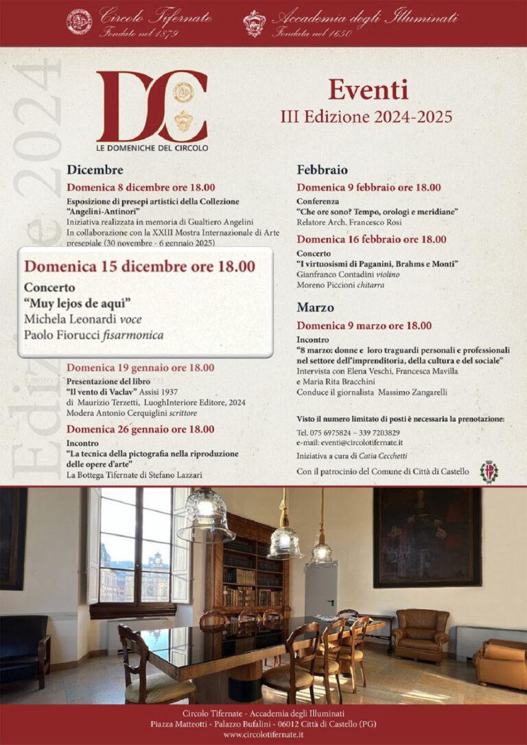 Secondo evento domenica 15 dicembre ore 18.00 Le Domeniche del Circolo III Edizione 2024-2025