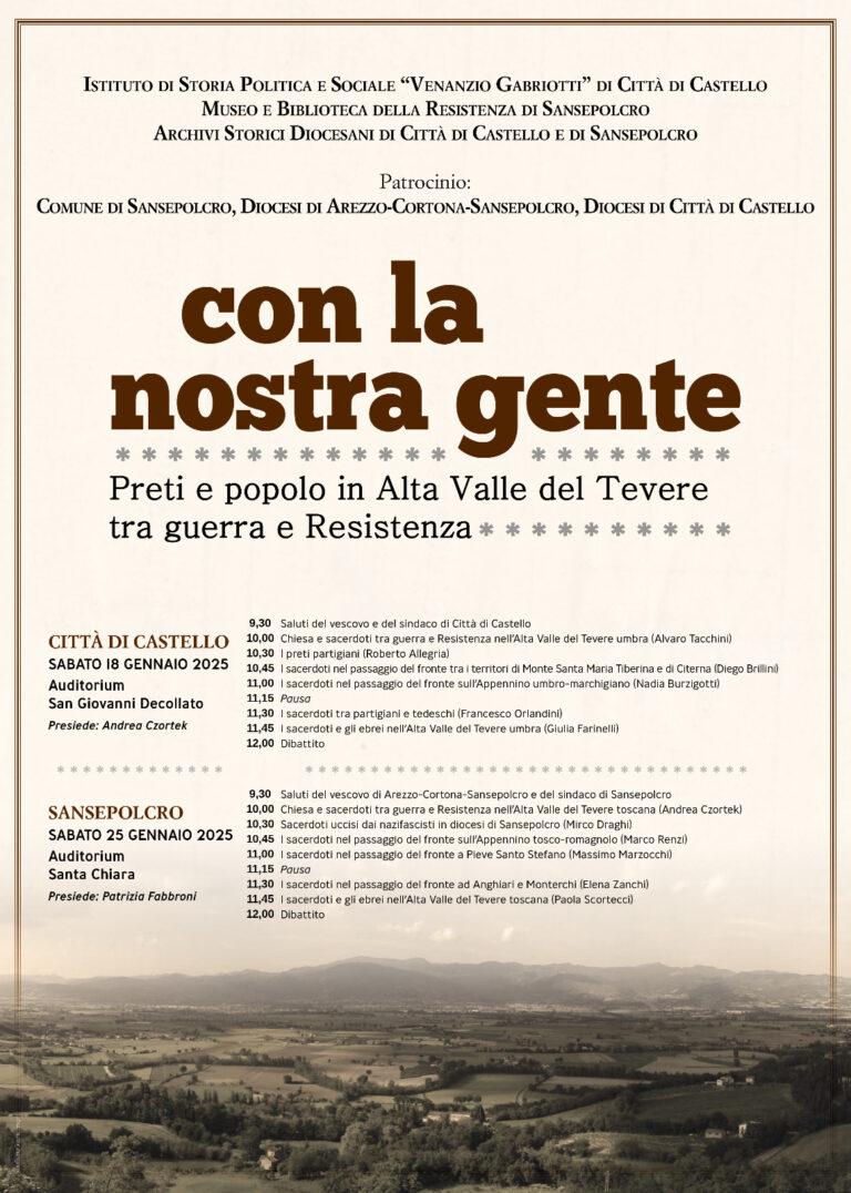“Con la nostra gente. Preti e popolo in Alta Valle del Tevere tra guerra e Resistenza”, convegno a Città di Castello sabato 18 gennaio presso l’Auditorium San Giovanni Decollato