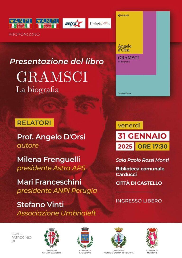 Il professor Angelo d’Orsi a Città di Castello per presentare il libro “Gramsci La biografia” 