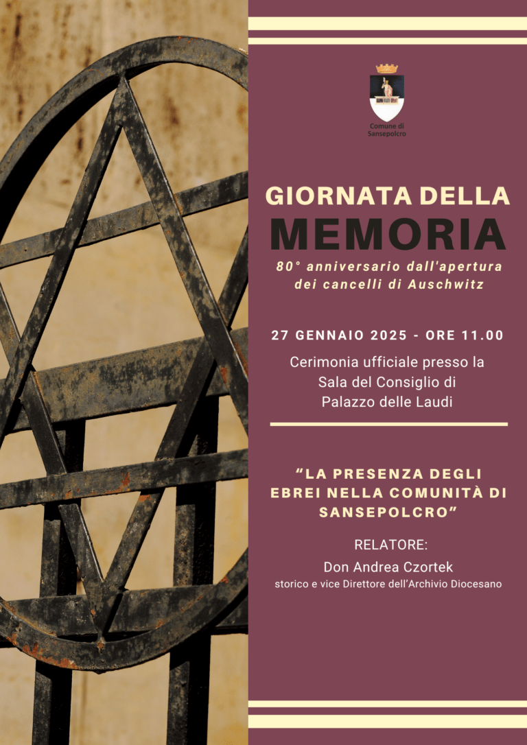 Sansepolcro celebra la Giornata della Memoria: 80° anniversario dall’apertura dei cancelli di Auschwitz