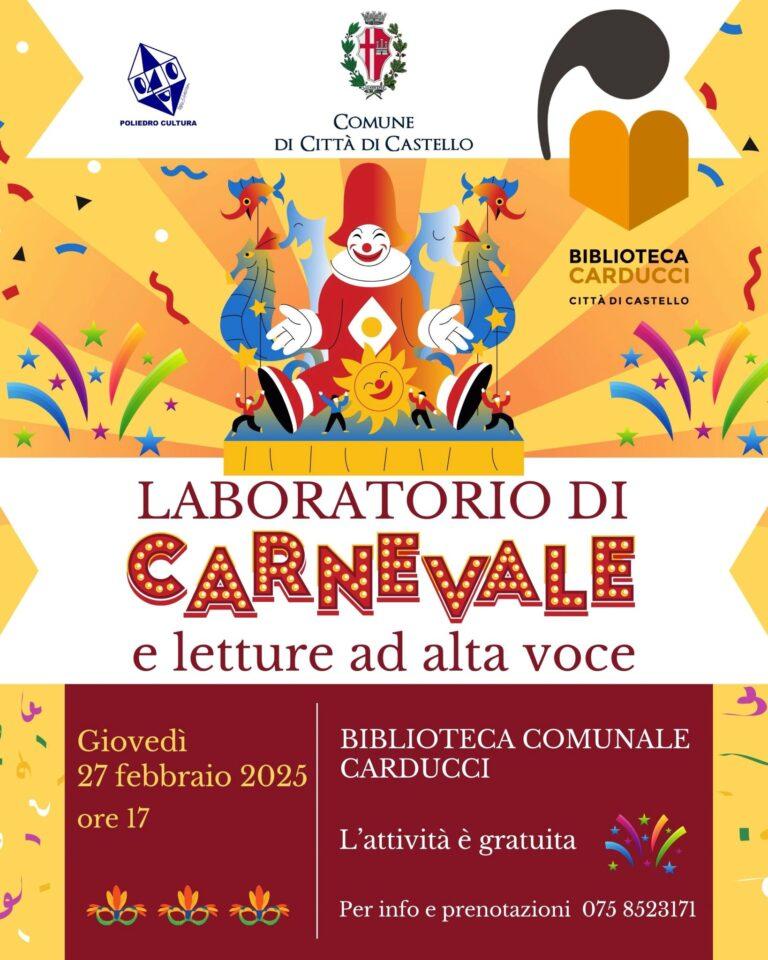 Maschere, coriandoli e tante letture. Giovedì 27 febbraio alla Biblioteca Carducci festa di Carnevale per tutti i bambini