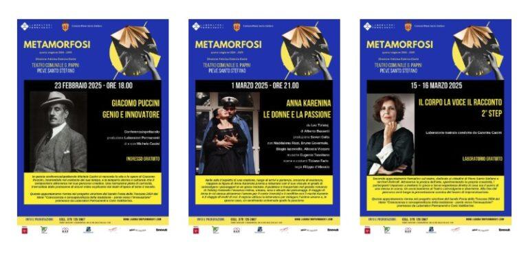 Riprendono gli spettacoli della rassegna “METAMORFOSI” in scena al Teatro Comunale Giovanni Papini di Pieve Santo Stefano