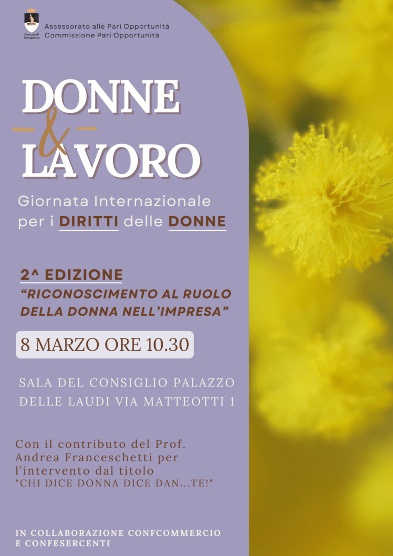 “Donne e lavoro” – Sansepolcro celebra la Giornata Internazionale dei diritti delle donne