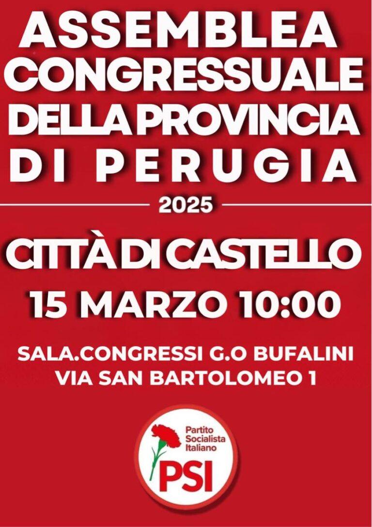 Psi provincia di Perugia, pronta l’Assemblea congressuale degli iscritti. L’incontro sabato 15 marzo alle 10 alla Scuola Arti e mestieri G. O. Bufalini di Città di Castello