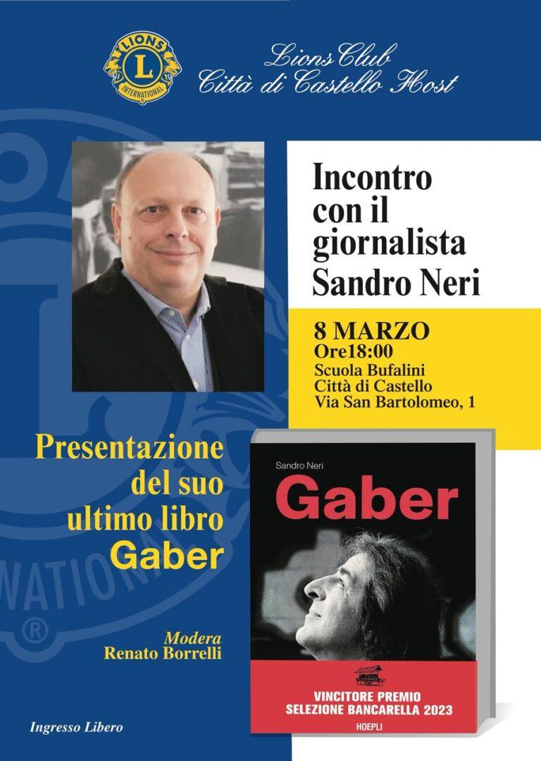 L’8 marzo alla Bufalini la presentazione del libro “Gaber” di Sandro Neri