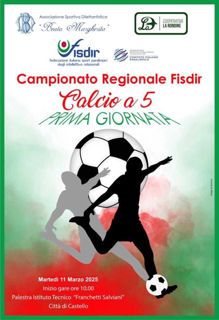 Martedì 11 marzo alla palestra “Franchetti Salviani” di Città di Castello la prima giornata del campionato regionale di Calcio a 5 Umbro