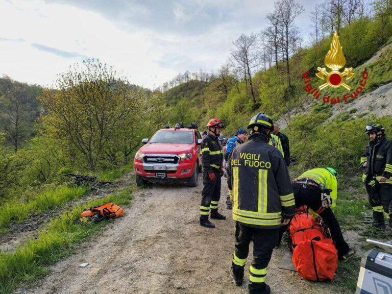 Intervento dei Vigili del Fuoco sul Monte Valmeronte: motociclista infortunato soccorso da elisoccorso