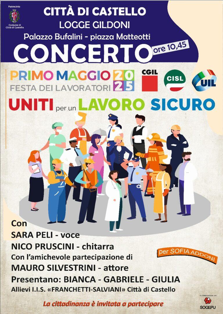 “Uniti per un lavoro sicuro”: domani 1 maggio, concerto e letture, promosso da  CGIL CISL UIL Alto Tevere
