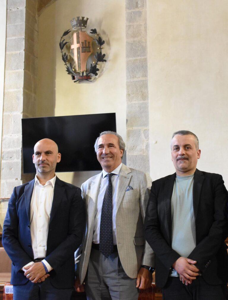 Prima visita ufficiale a Città di Castello del neo-presidente del Coni regionale, Aurelio Forcignanò