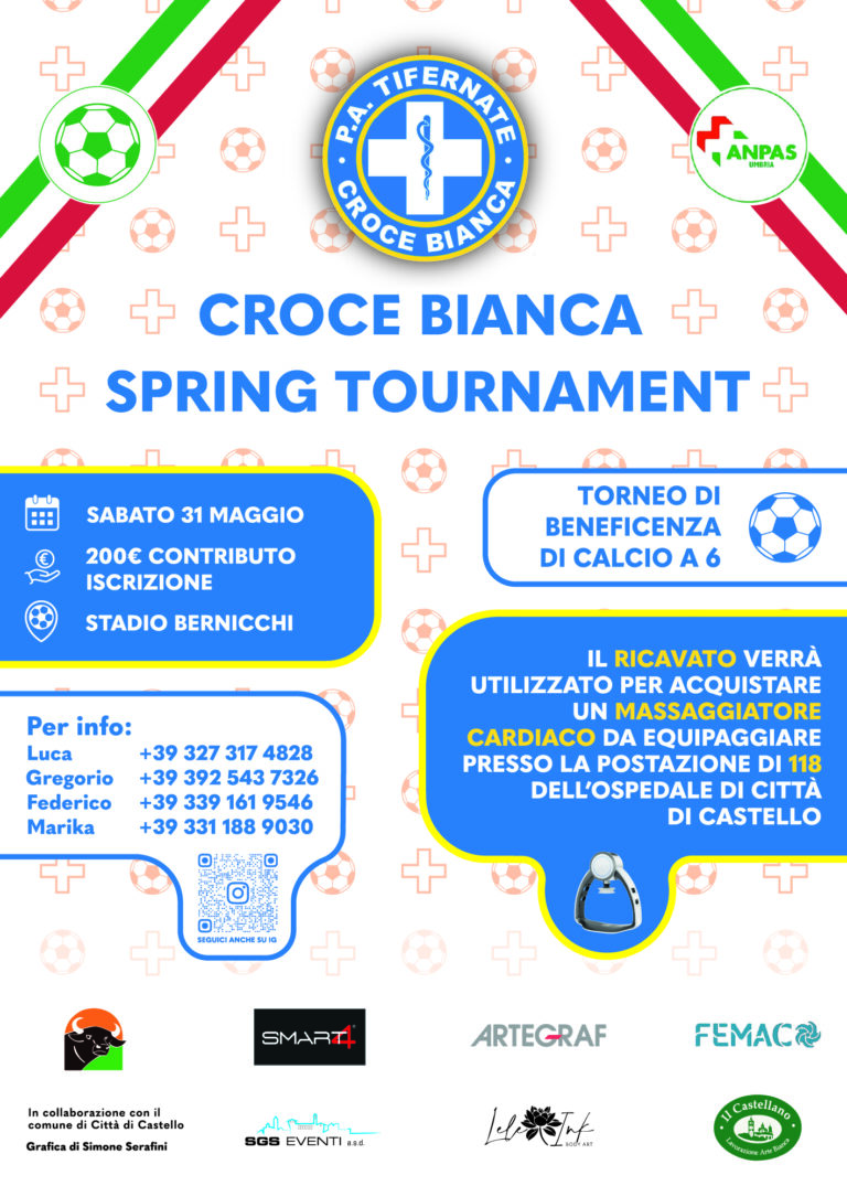 Entusiasmo per lo sport e generosità: torneo di calcetto a scopo benefico organizzato da volontari e dipendenti della Pubblica Assistenza Tifernate Croce Bianca