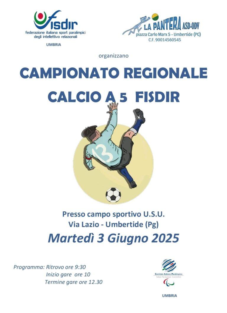 Martedì 3 giugno il torneo di calcio a 5 valevole per il campionato di calcio a 5 FISDIR