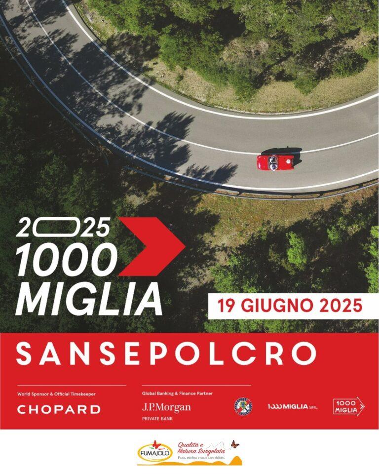La Mille Miglia arriva a Sansepolcro, giovedi 19 giugno una giornata di passione motoristica nel cuore della città