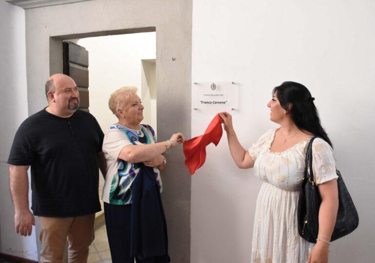 La sala del centro raccolta dati di Palazzo Corsi da oggi porta il nome di Franco Carsena