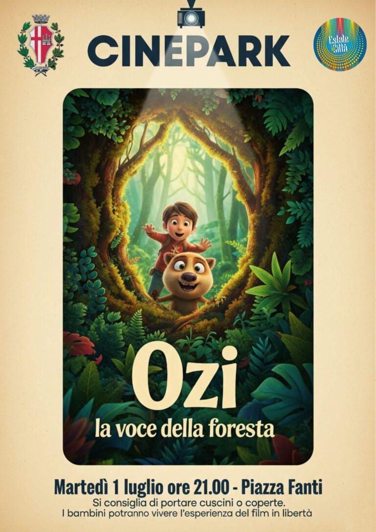 Citta’ di Castello piazza Fanti si trasforma in cinema all’aperto: Cinepark presenta “Ozi – La voce della foresta” domani martedì 1 luglio”