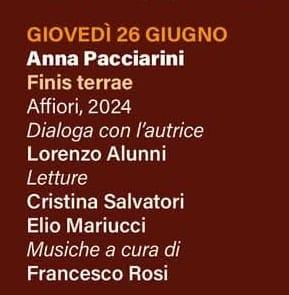 Citta’ di Castello: Circolo del Libro ospita Anna Piacciarini con “Finis terrae”
