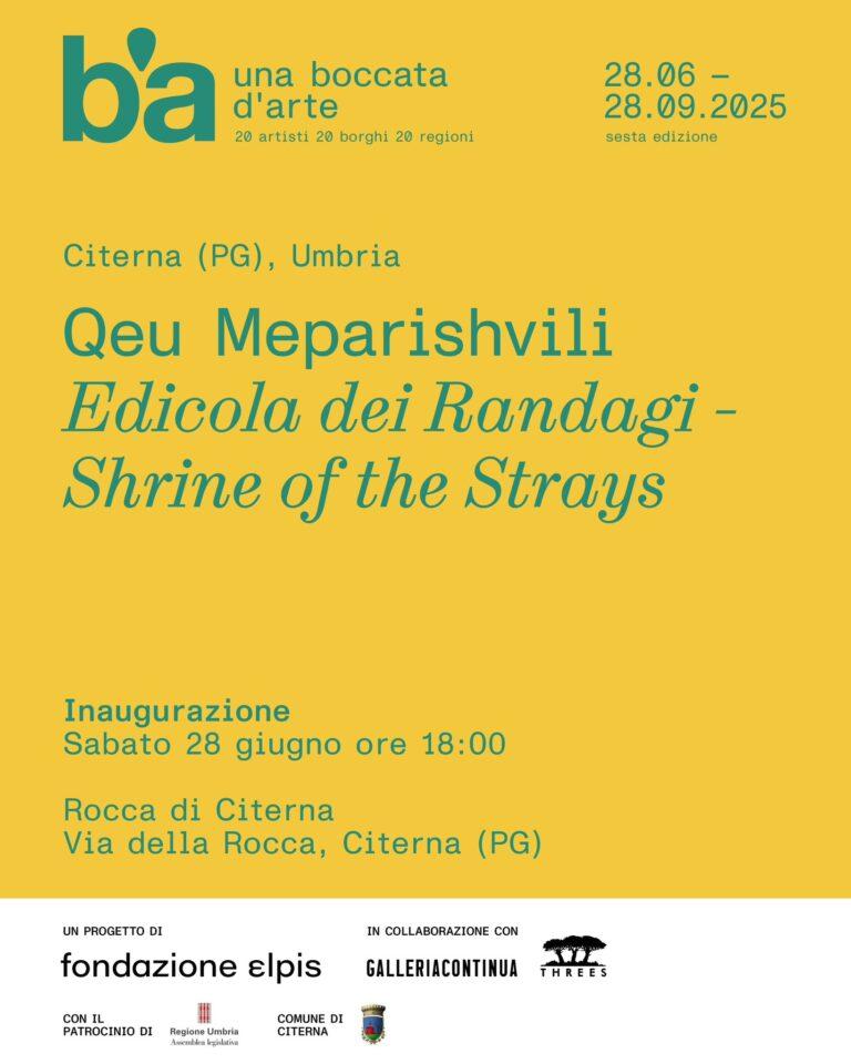 Una Boccata d’Arte: Citerna accoglie l’opera “Edicola dei Randagi” di Qeu Meparishvili