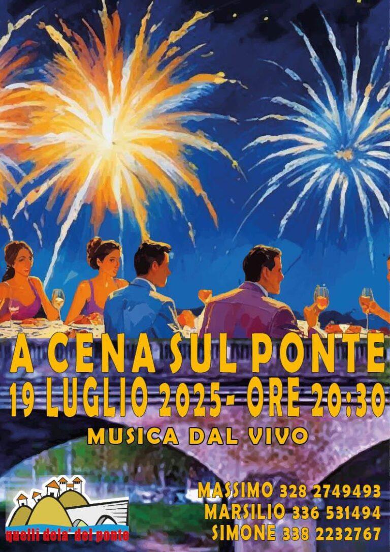 Sabato 19 luglio: la “Cena sul Ponte” numero 8 emozioni e convivialità a Città di Castello