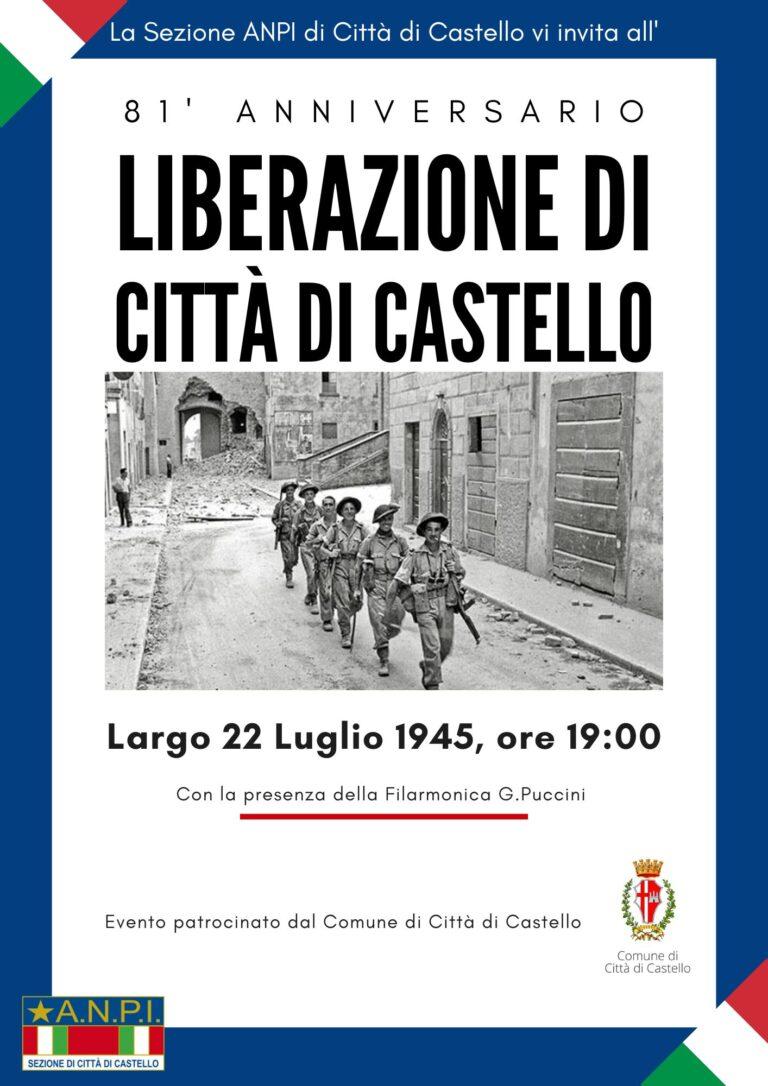 Città di Castello ricorda l’81° anniversario della Liberazione