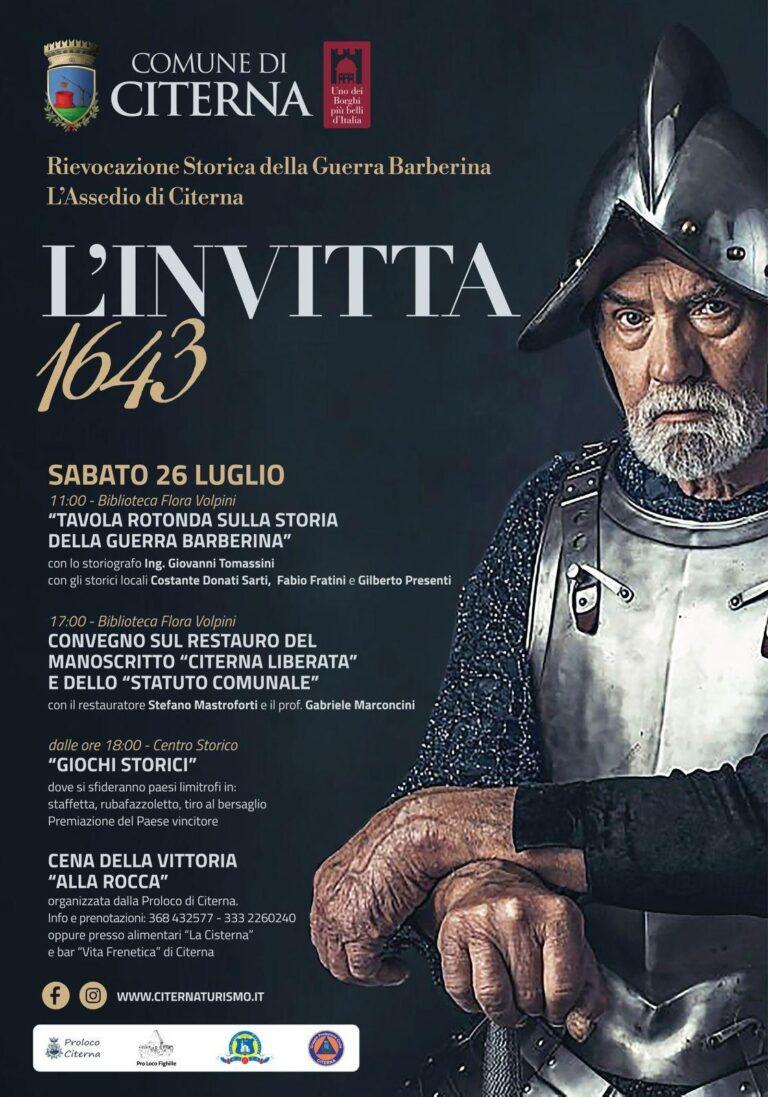 Citerna si prepara a rivivere la sua storia con “L’Invitta 1643”: un tuffo nel cuore della Guerra Barberina