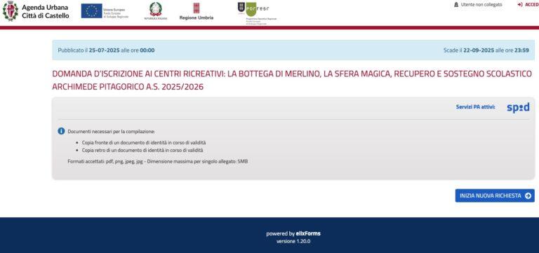 Città di Castello: aperte le domande di ammissione per centri ricreativi estivi “Bottega di Merlino“, “Sfera Magica” e recupero e sostegno scolastico “Archimede Pitagorico”