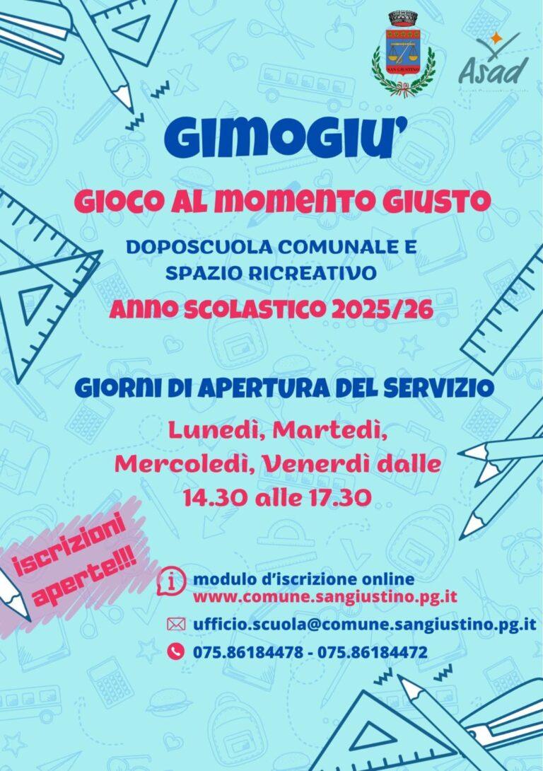 A San Giustino aperto il bando per il doposcuola Gimogiù: iscrizioni fino al 2 ottobre”