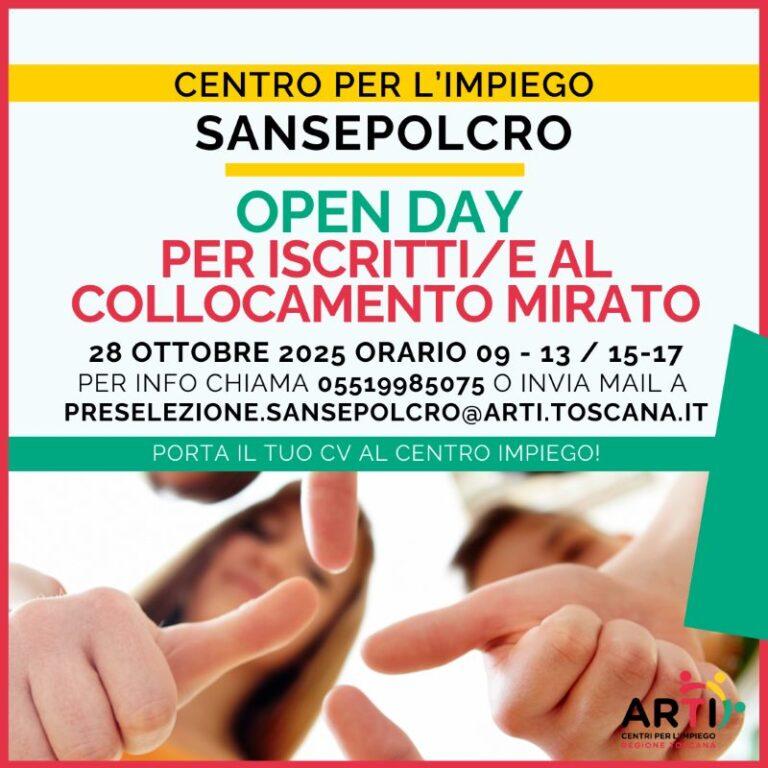 Open Day per iscritti al collocamento mirato: opportunità lavorative a Sansepolcro