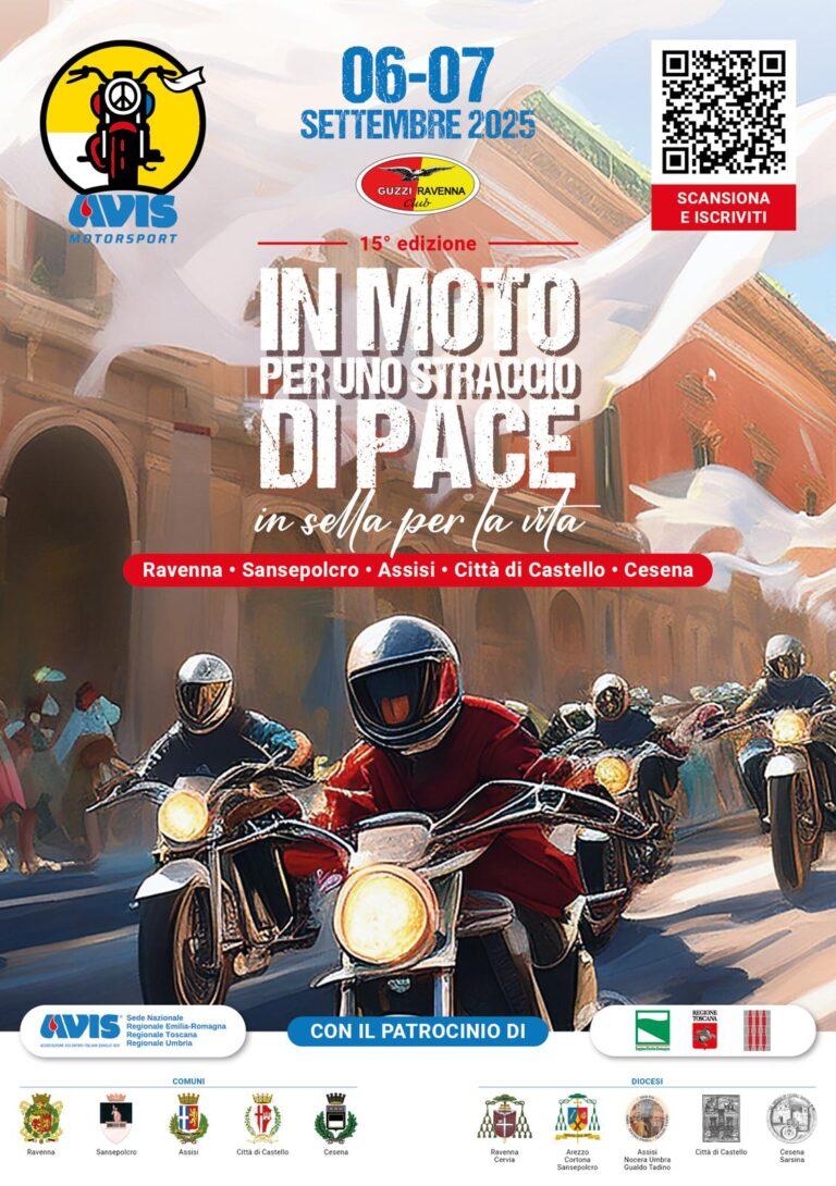 Domenica 7 settembre la 15° edizione della manifestazione “IN MOTO PER UNO STRACCIO DI PACE”