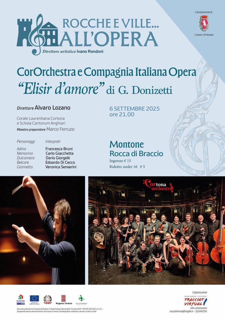 Al Festival Rocche e Ville …all’Opera, nono e ultimo appuntamento della programmazione estiva: “L’Elisir d’Amore” di Gaetano Donizetti